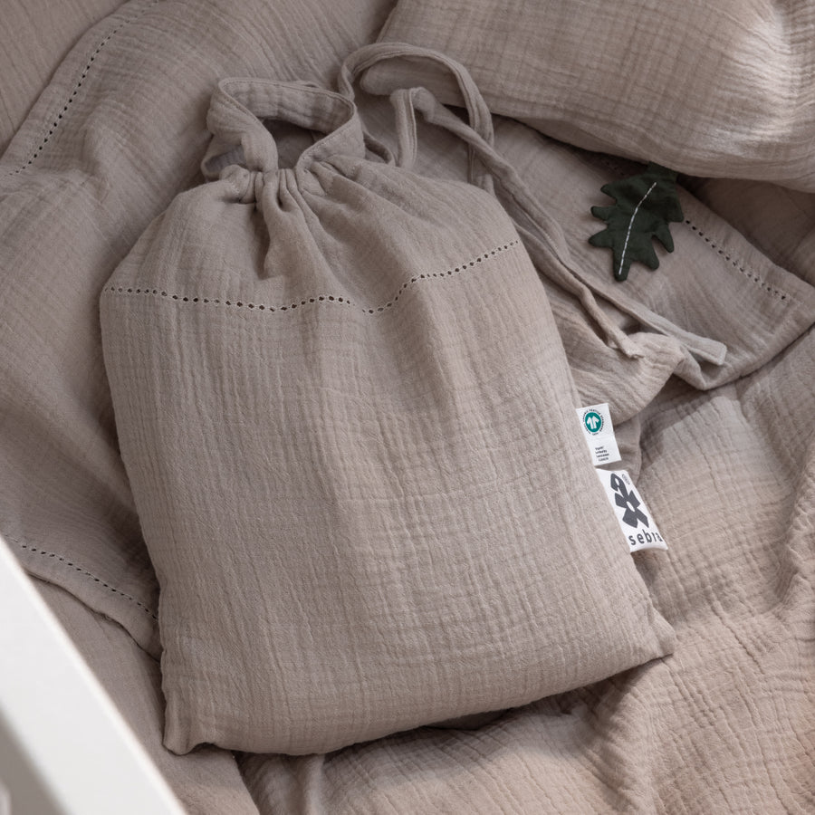 Muslin baby bedding - Duvet cover - 100x70 & 40x45 - Seabreeze beige