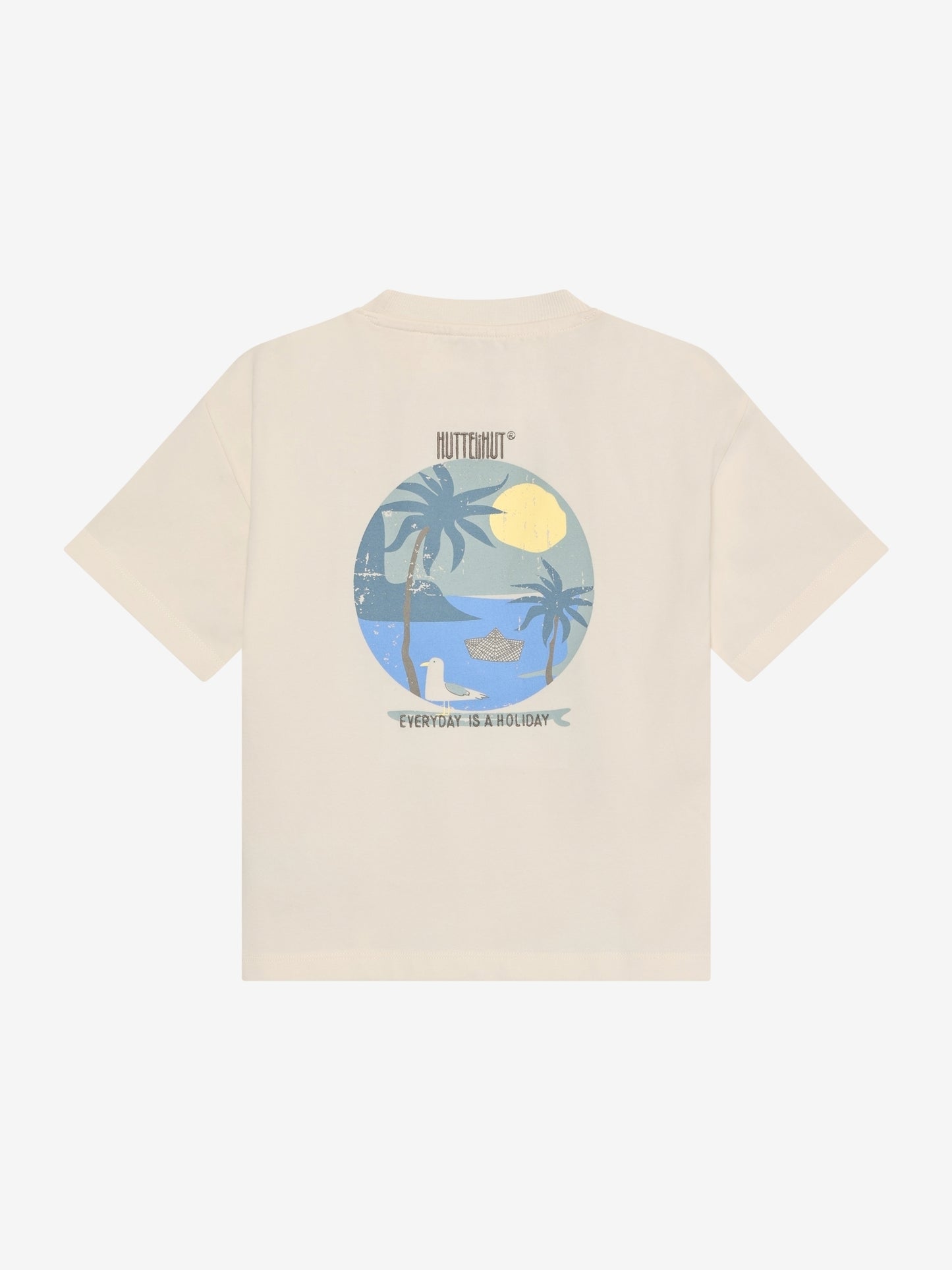 Grafisch T-shirt - Biologisch katoen - Wit/Antique White - Huttelihut