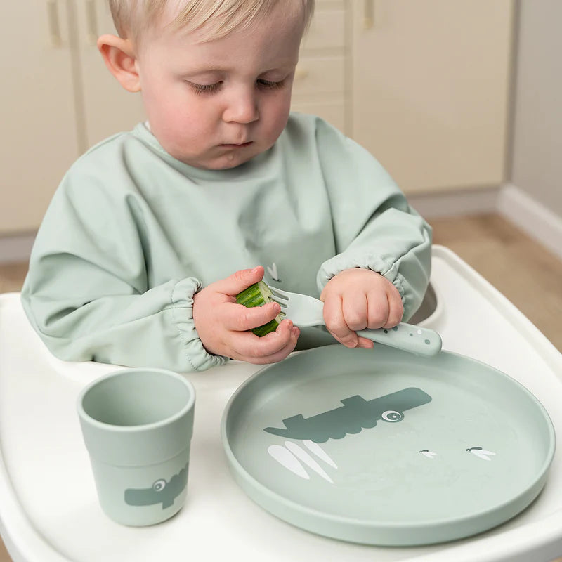 Anti slip bordje - Foodie plate - Croco - Green - Done by Deer