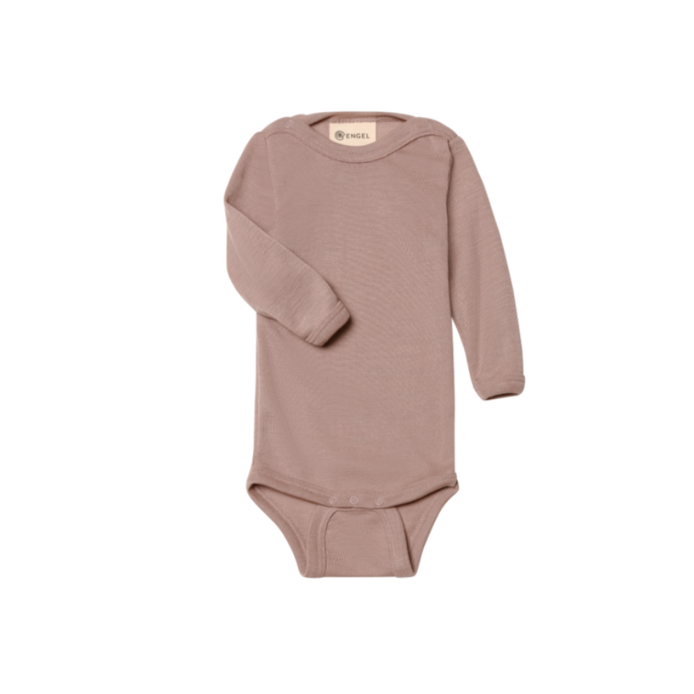 Long-sleeved romper - Wool/silk - Pink/Dusty Rose - Engel Natur