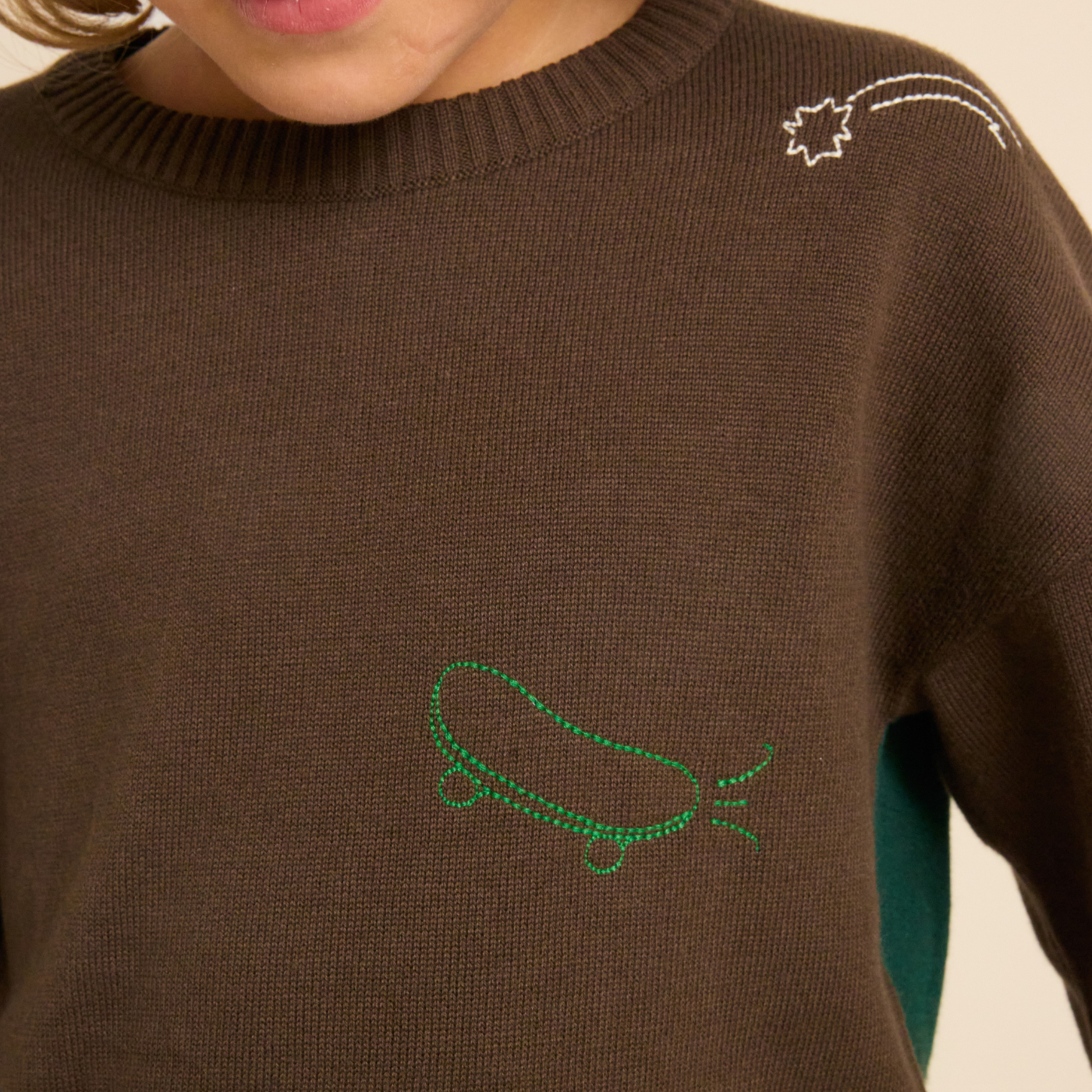 Gebreide sweater Gustav – Mosswood – 100% katoen – Flöss