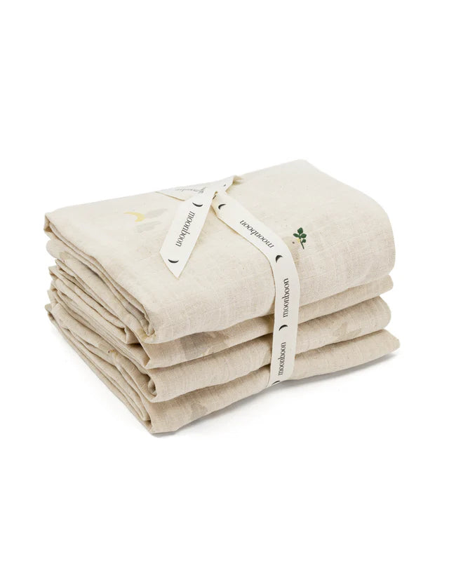 Muslin cloths - Organic Muslins - 65x65cm - 4 pack - Organic cotton - Moonboon