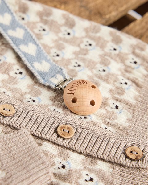 Knitted Cardigan Dogs - Nature Melange Dogs - 100% merino wool - SmallStuff
