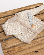 Knitted Cardigan Dogs - Nature Melange Dogs - 100% merino wool - SmallStuff