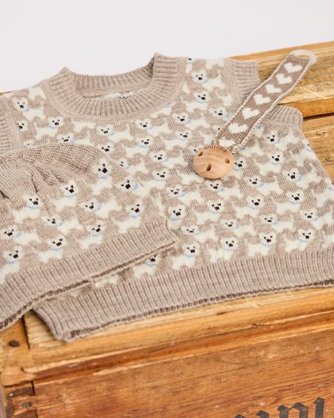 Knitted spencer dogs - Nature Melange Dogs – 100% merino wool - SmallStuff