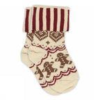 Merry Socks – Kinder-Weihnachtssocken aus Baumwolle – Weihnachtsmuster und gestreifter Umschlagbund – MP Denmark