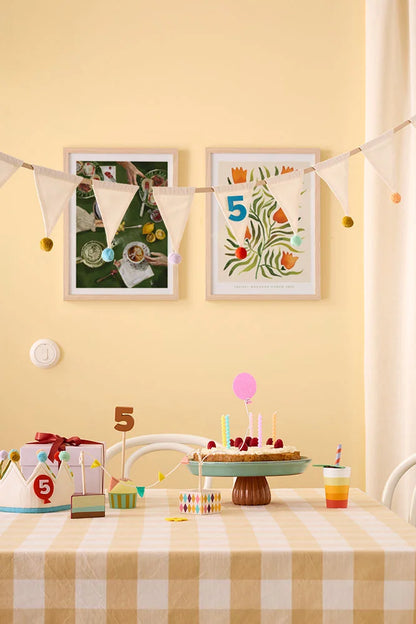 Verjaardagsslinger met verwisselbare cijfers – Biologisch katoen – 300 cm - Kid's Concept