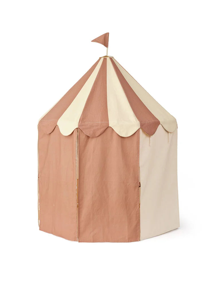 Paviljoentent Stripe Dusty Brown - GOTS biologisch katoen - Kid's Concept