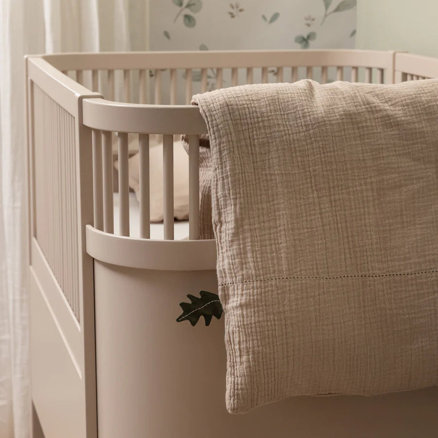 Mousseline beddengoed baby - Dekbedovertrek - 100x70 & 40x45 - Seabreeze beige