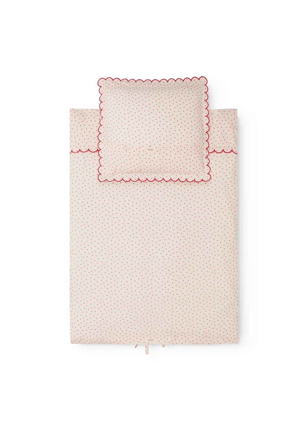 Bed Linen – Scallop Junior Happy Hearts – Bio-Baumwolle – Junior-Bettwäsche mit Wellenkante – 100 × 140 cm – MarMar Copenhagen