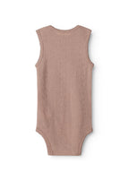 Mouwloze merinowollen romper - Bini Wool Pointelle - Burnt Rose - MarMar Copenhagen - voorkant - afbeelding 4