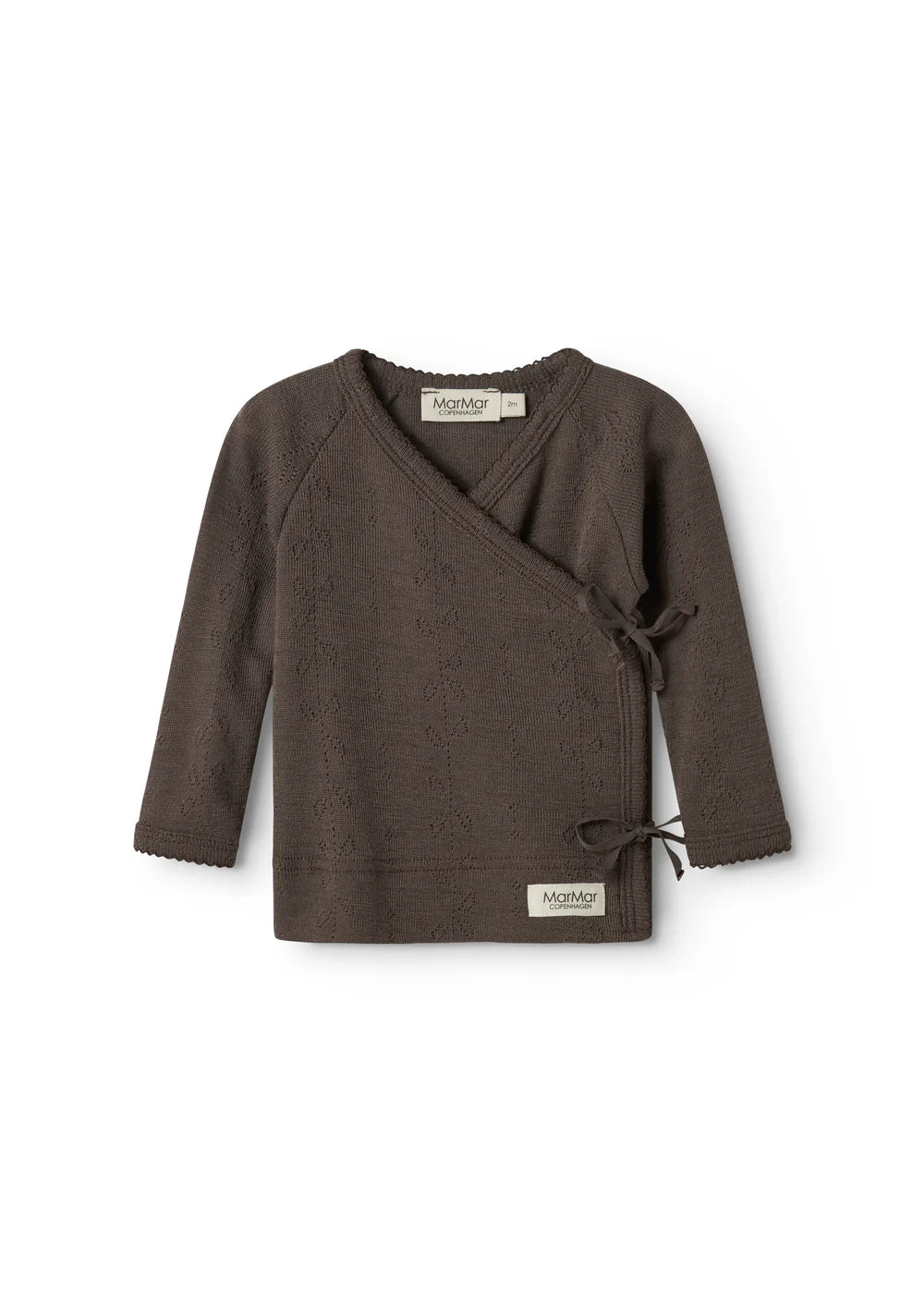 Overslag vestje - Tut Wrap LS Wool Pointelle - 100% merinowol - MarMar Copenhagen