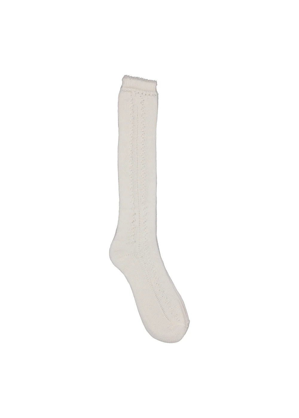 Knee Socks Pointelle – Gentle White – Chaussettes hautes en coton ajouré enfant – MarMar Copenhagen