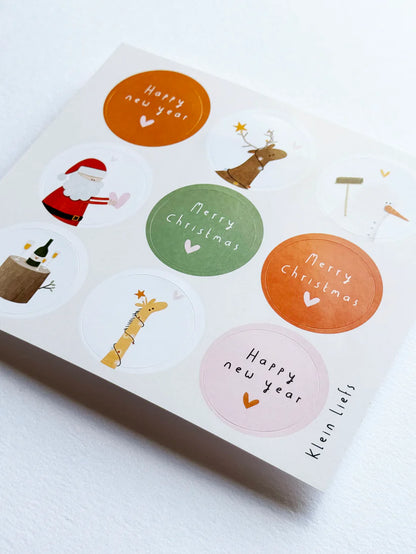 Set aus 8 Weihnachtskarten inkl. Umschlägen und Stickerbogen - Alijt