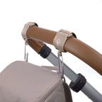 Kinderwagenhaken met Karabijnhaak (2-pack) – Olive, Beige, Black & Anthracite – LÄSSIG