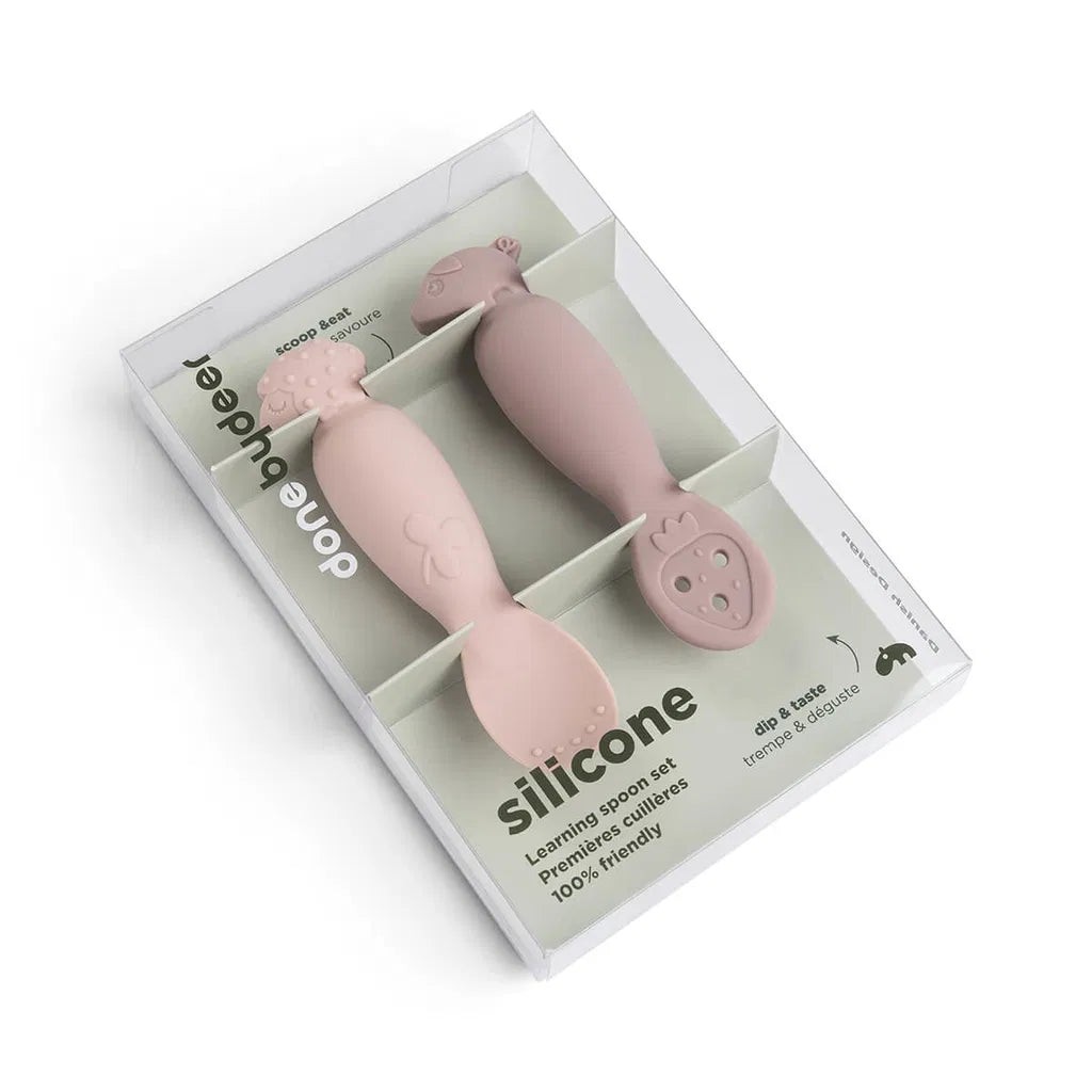 Löffelset für Babys – Learning spoon set – Tiny Farm – Powder – Done by Deer