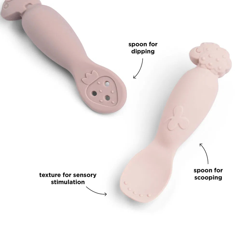 Löffelset für Babys – Learning spoon set – Tiny Farm – Powder – Done by Deer