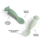 Oefen lepelset - Learning spoon set - Tiny farm - Green - Done by Deer - productfoto - afbeelding 2