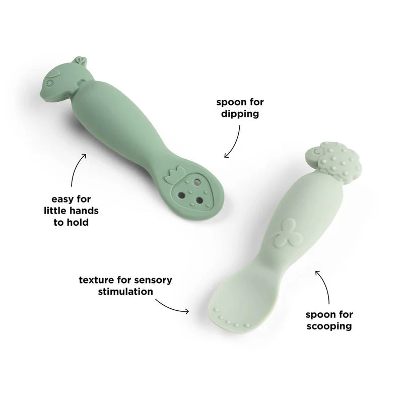 Oefen lepelset - Learning spoon set - Tiny farm - Green - Done by Deer - productfoto - afbeelding 2