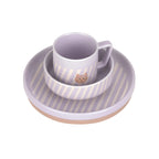 Porseleinen Kinderservies met Siliconen Antislip – 3-delige Set – Tiny Team Cat – LÄSSIG