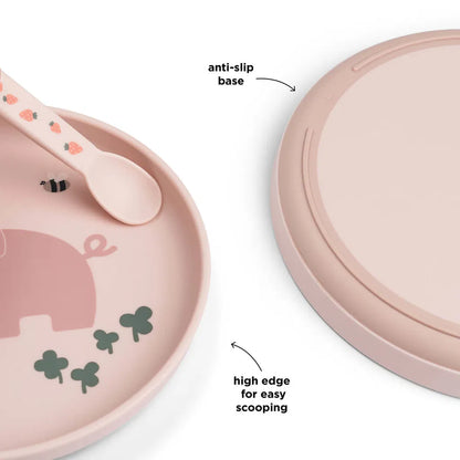 Anti slip bordje - Foodie plate - Tiny farm - Powder - Done by Deer