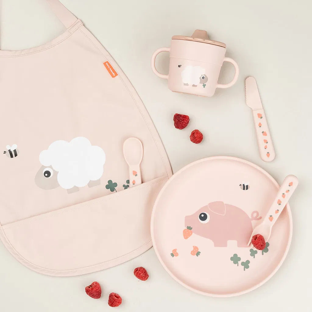 Anti slip bordje - Foodie plate - Tiny farm - Powder - Done by Deer