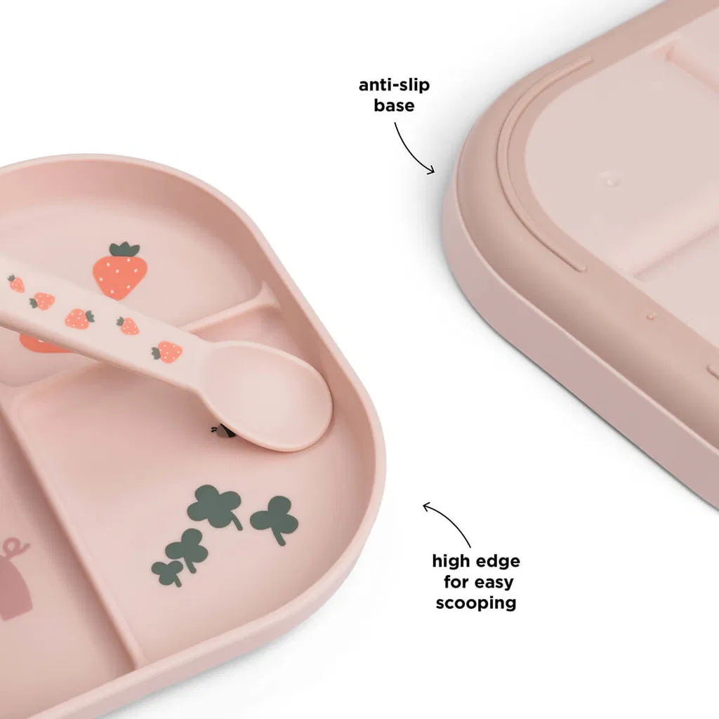 Compartment plate - Foodie compartment plate - Tiny farm - Powder - Done by Deer