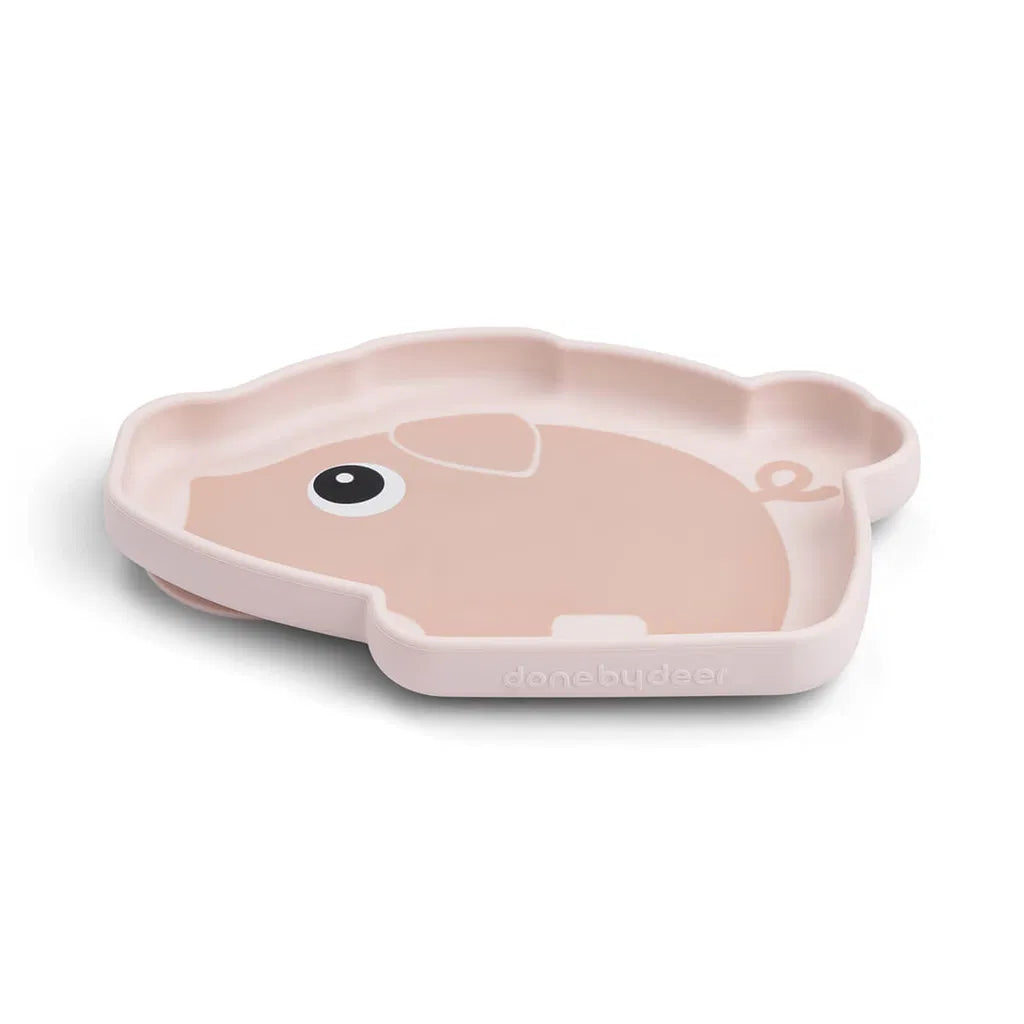 Silicone Stick&Stay Plate - Suction Cup Plate Pigee - Powder - Done by Deer