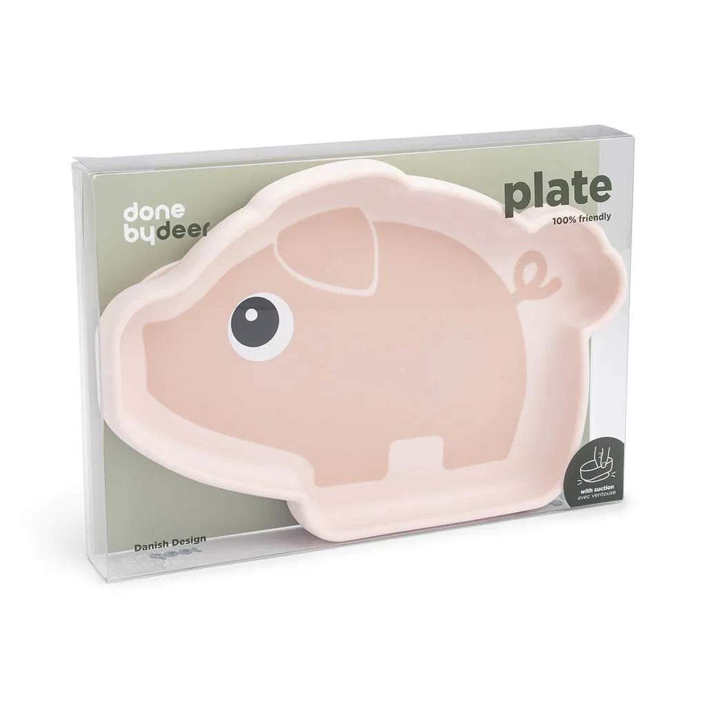 Silicone Stick&Stay Plate - Suction Cup Plate Pigee - Powder - Done by Deer