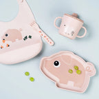Silicone Stick&Stay Plate - Suction Cup Plate Pigee - Powder - Done by Deer
