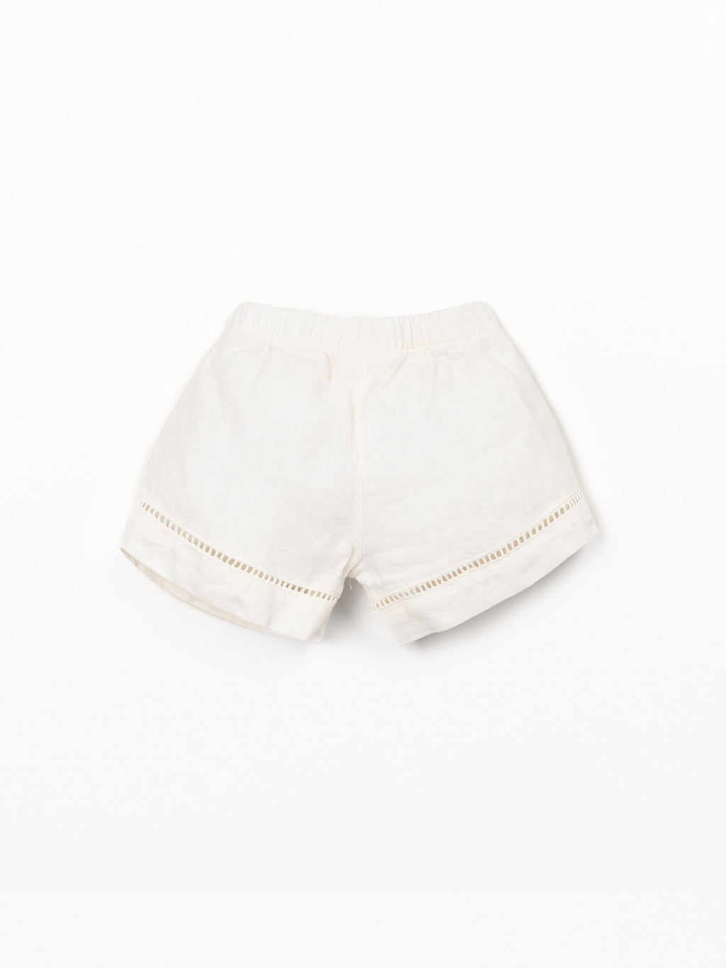Linnen short met elastische taille - Ecru - 100% linnen - Play Up - productfoto