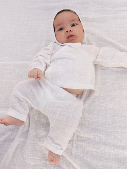 Wikkelblouse mousseline - Wit - 100% biologisch katoen - Play Up