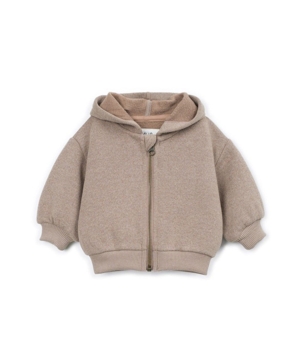 Fleece-Weste mit Kapuze - Baumwollmix - Drawing/Braun - Play Up