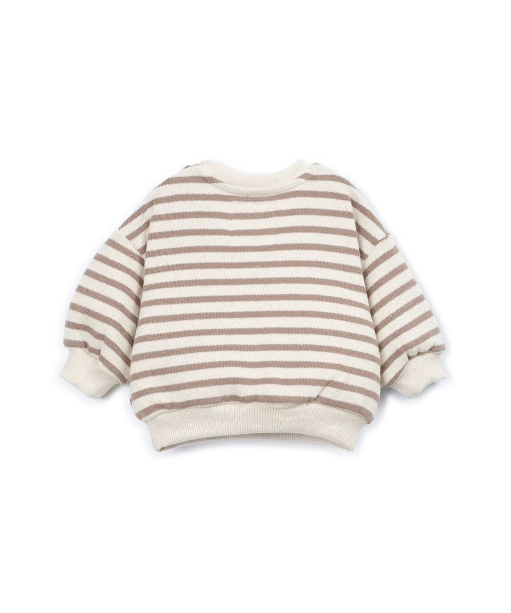 Striped Jersey Sweater - Drawing/Brown - Katoen & gerecycled katoen - Play Up