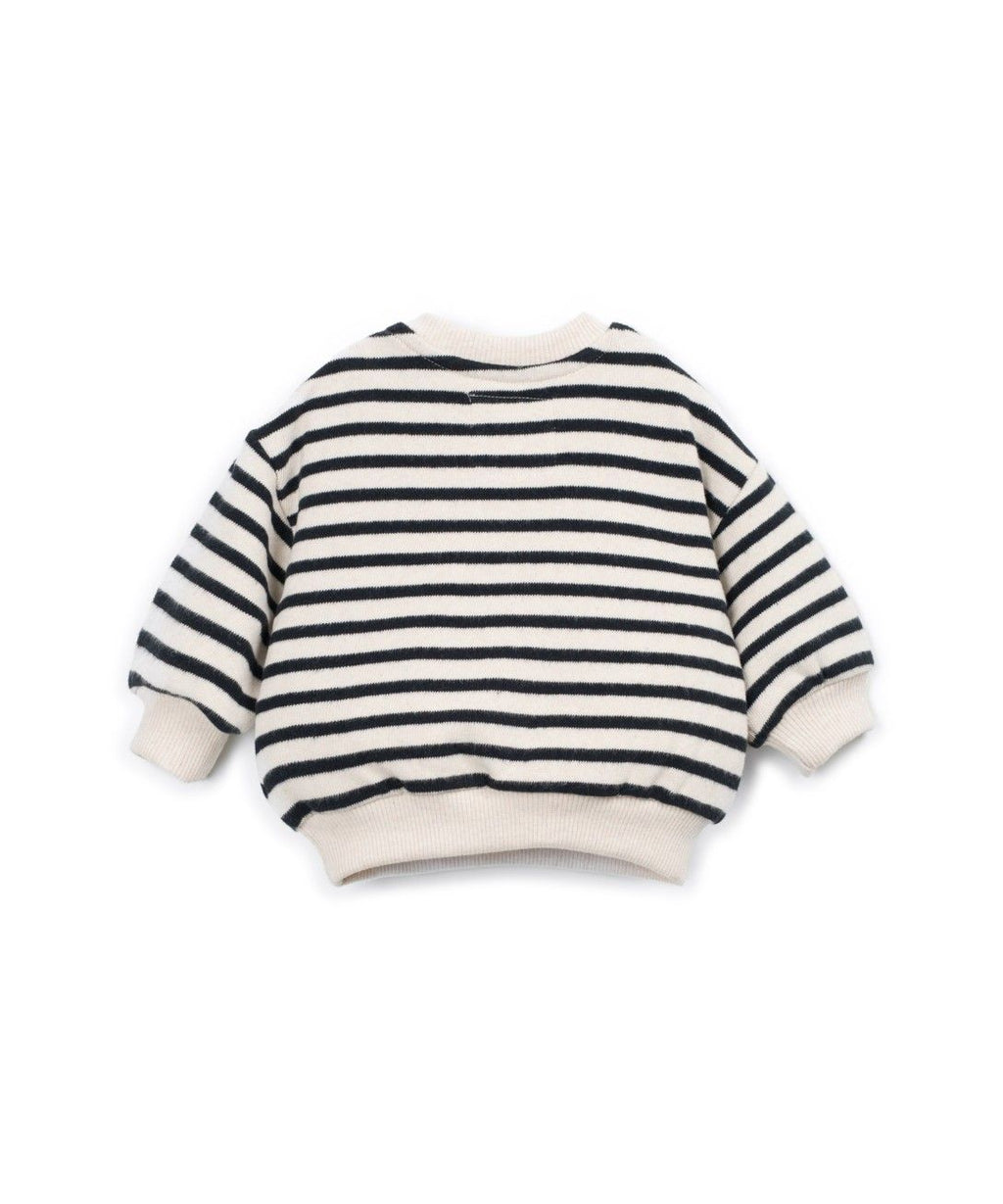 Striped Jersey Sweater - Cocoon/Zwart - Katoen & gerecycled katoen - Play Up