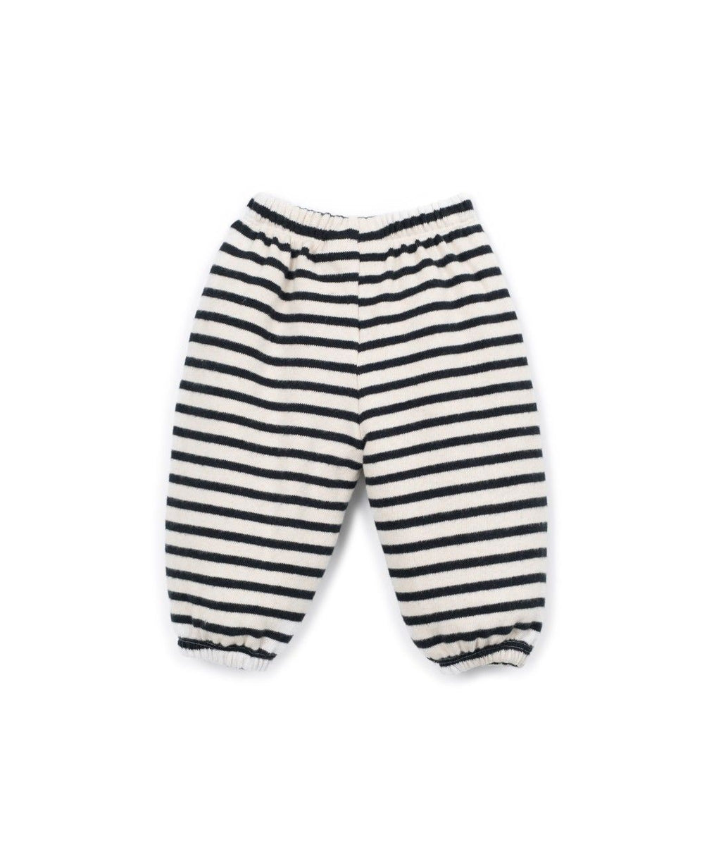 Gestreepte broek - Cocoon/zwart - Katoen & gerecycled katoen - Play Up