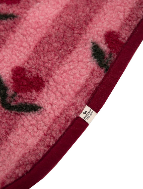 Wollmatratzenschutz Wiege – Kirschmuster – 80 x 42 cm – 100 % Wolle – Alwero