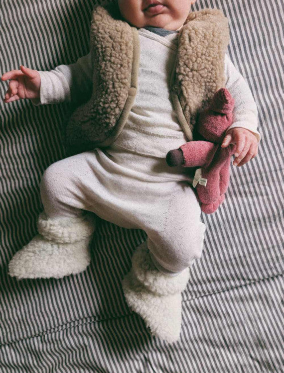 Baby Vest Lulu Light Tan – 100% wool – Alwero
