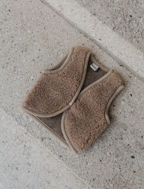Baby Vest Lulu Light Tan – 100% wool – Alwero