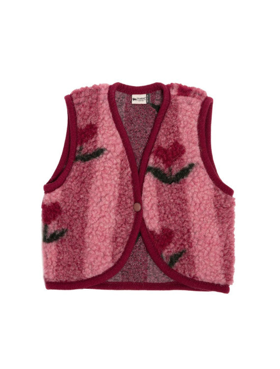 Baby Cardigan Lulu Light Cherry Pattern – 100% wool – Alwero
