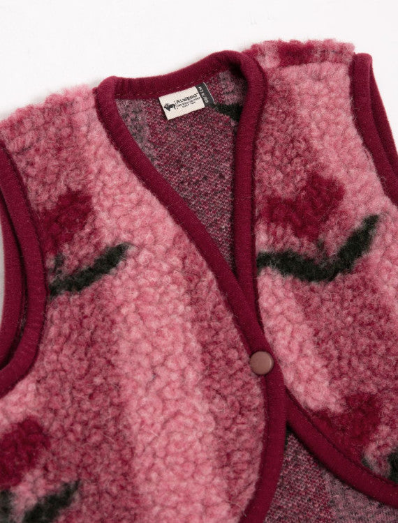 Baby Cardigan Lulu Light Cherry Pattern – 100% wool – Alwero