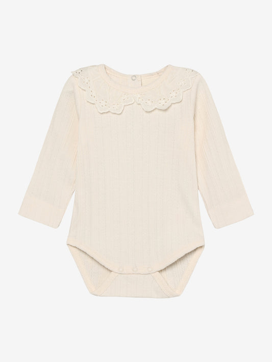Pointelle romper with collar - Cotton - Body LS Pointelle - En Fant