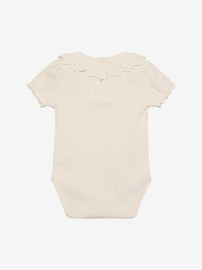 Pointelle romper met kraagje - Korte mouw - Katoen - Body LS Pointelle - En Fant