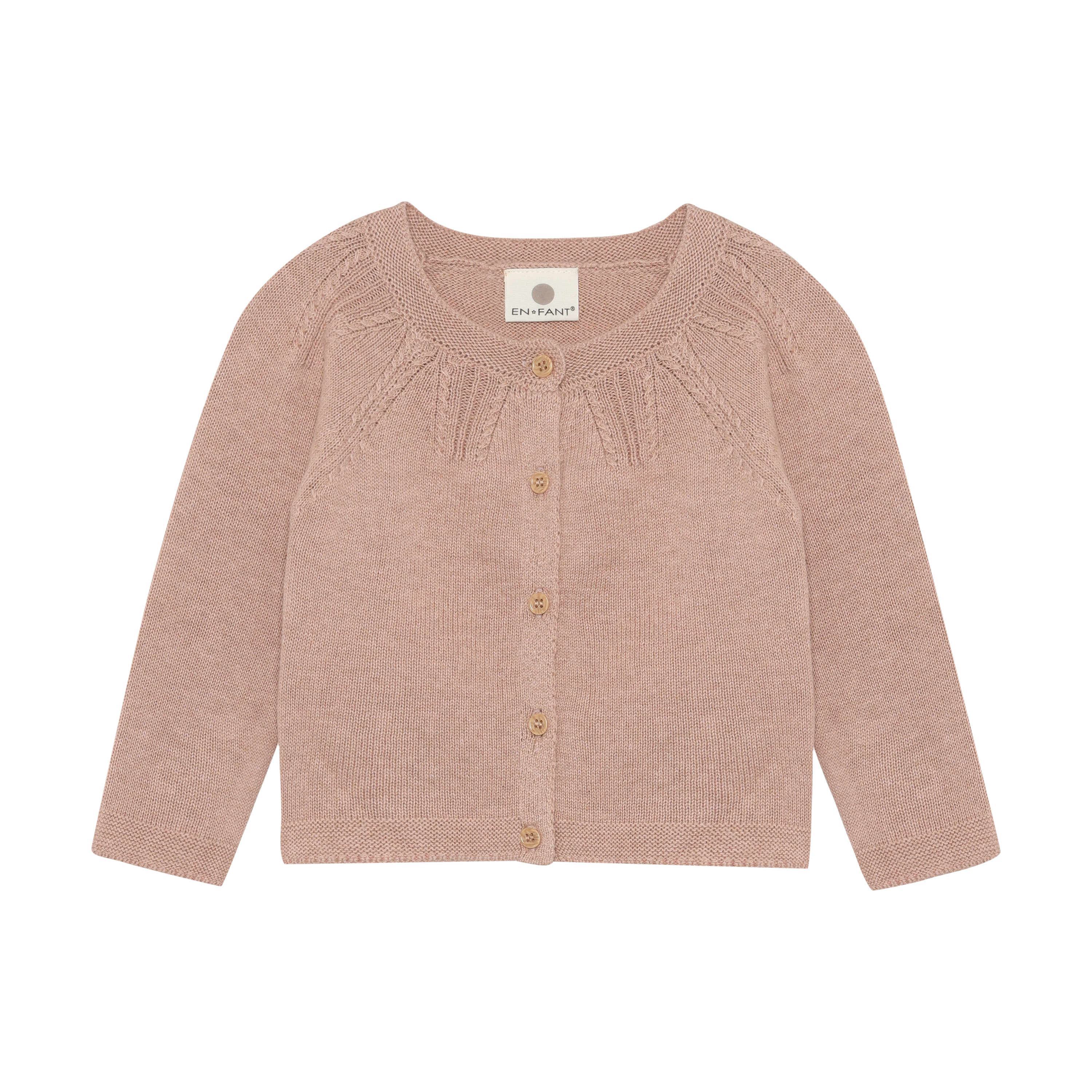 Fijngebreid vest - 100% katoen - Adobe Rose - En Fant
