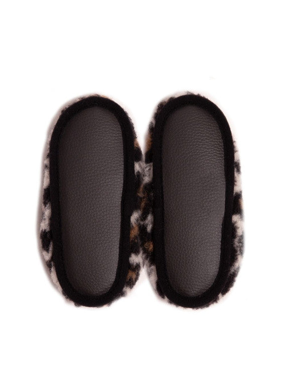 Cloudlet Slippers – Women's Wool Slippers – Leopard – 100% Wool with Eco-Sole – Alwero