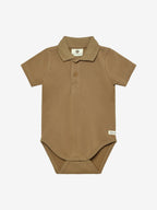 Korte Mouwen Polo Romper - Biologisch katoen - Tiger's Eye - En Fant - voorkant