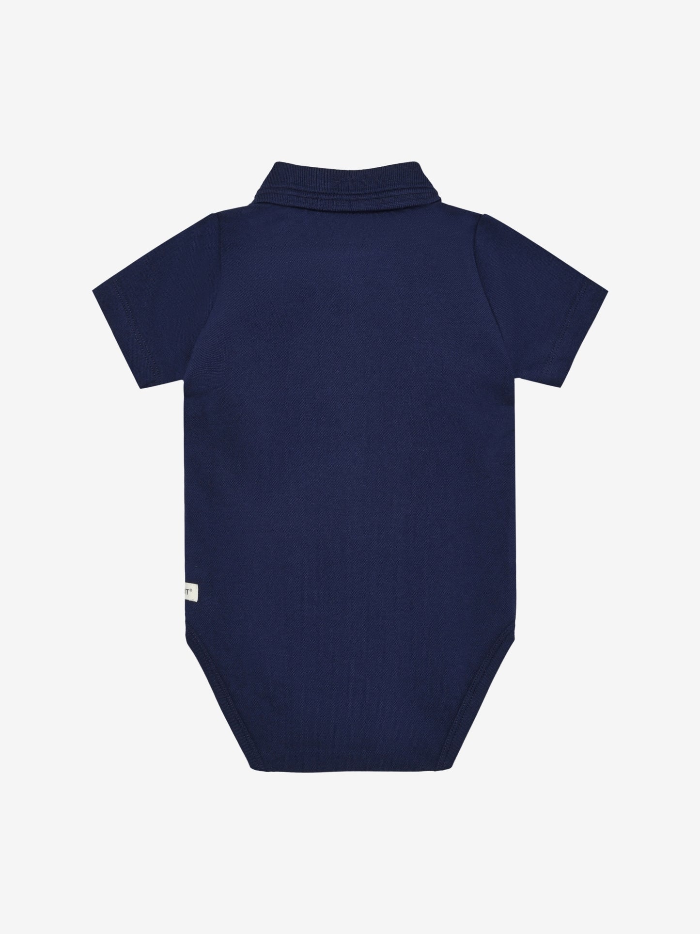Short Sleeve Polo Romper - Organic Cotton - Medieval Blue - En Fant