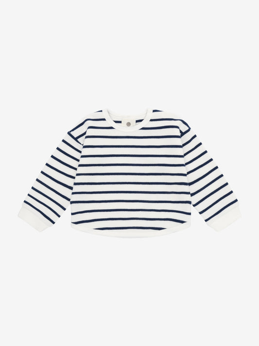 Oversized Sweatshirt - Katoen - Medieval Blue - Sweatshirt Stripe - En Fant