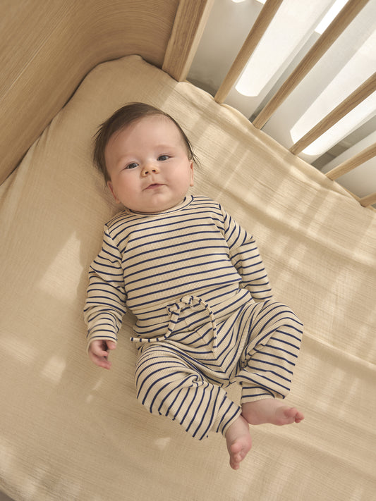 Gestreept Broekje - Rib Stripe Pants - Medieval Blue - Katoen - En Fant