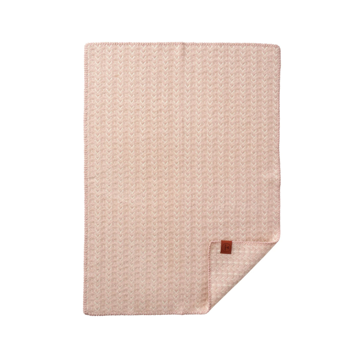 Ilse Baby – Jacquard Bassinet Blanket – Pink – 100% Lambswool – 65 × 90 cm – Klippan Yllefabrik